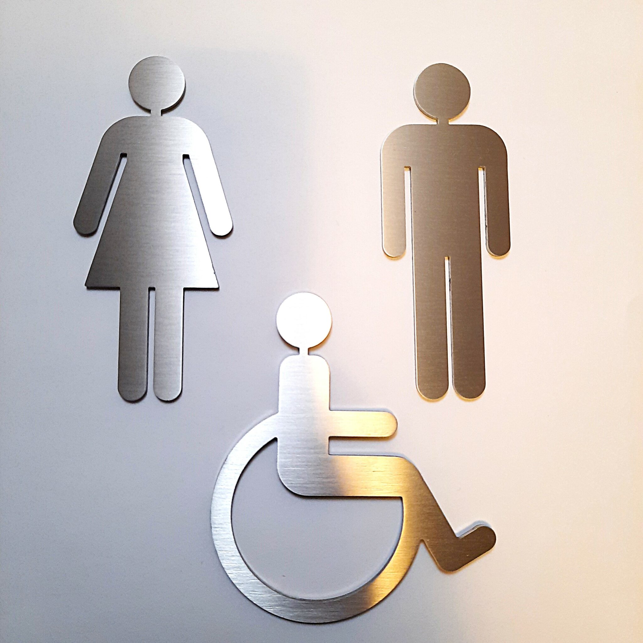 HDD Pictogramme En Acier Inoxydable Autour De La Toilette Mâle Femelle - 75mm